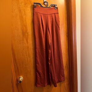 Satin super wide leg pants in Cappuccino XS
